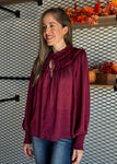 Ruffle And Tie Front Detail Blouse