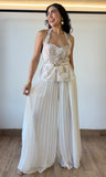Pleated and Lace Mix Palazzo