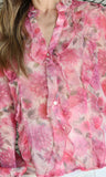 Pink Flower Print Blouse