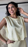 Sleeveless Satin Blouse