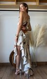Multi-Colored Satin Dress