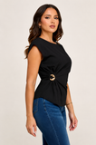 Waist Gold Trim Detail Top