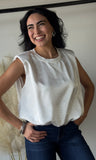 Sleeveless Satin Blouse