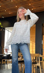 Ruffled Neck Corded Lace Blouse