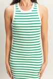 Striped Sleeveless Bodycon Midi Dress