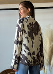 Animal Print Button Blouse
