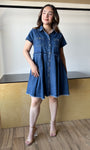 Denim Button Down Shirt Mini Dress