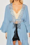 Tie Waist Ruffle Kimono