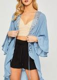 Tie Waist Ruffle Kimono