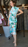 Mock Neck Sleeveless Midi Dress