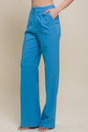 Blue Regular-Fit Dress Pants