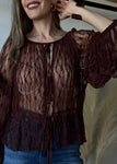 Lace Blouse With Tiered Ruffles