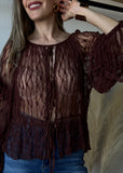 Lace Blouse With Tiered Ruffles