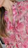 Pink Flower Print Blouse