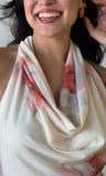 Printed Plunge Cowl Maxi Dress