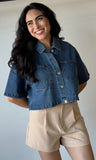 Denim Button Top