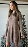 Ribbed Sweater Flared Mini Dress