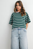 Striped Boxy Cropped T-shirt