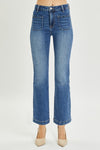 High Rise Ankle Bootcut Patch Pocket Jeans