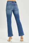 High Rise Ankle Bootcut Patch Pocket Jeans