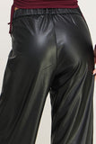 Pu Leather Wide Leg Pants Trouser
