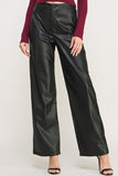 Pu Leather Wide Leg Pants Trouser