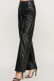 Pu Leather Wide Leg Pants Trouser