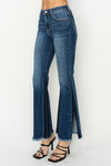 High Rise Side Slit Flare Jeans