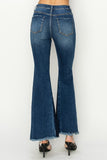 High Rise Side Slit Flare Jeans