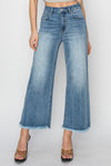 High Rise-Crop Wide Leg Jeans