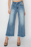 High Rise-Crop Wide Leg Jeans