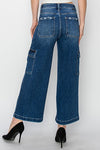 High Rise-Crop Ankle Wide Jeans