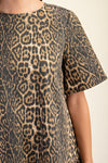 Leopard Print Denim Mini Dress