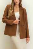 Solid Double Breasted Jacket