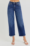 High Rise Crop Boyfriend Tapered Jeans