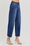 High Rise Crop Boyfriend Tapered Jeans