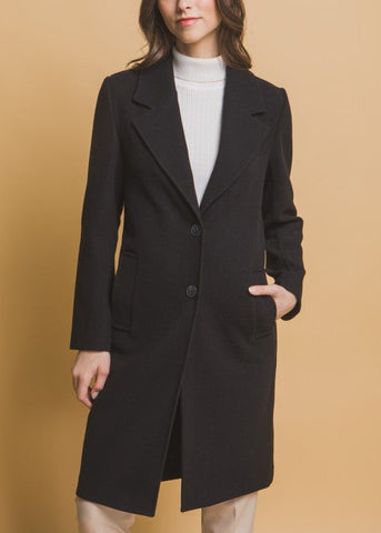 Longline Notch Lapel Coat