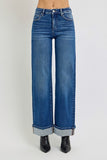 High Rise Cuffed Wide Jeans