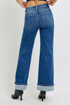 High Rise Cuffed Wide Jeans