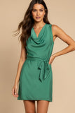 Sleeveless Cowl Neck Mini Dress