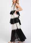 Color Block Sleeveless Maxi Dress