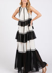 Color Block Sleeveless Maxi Dress