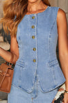 Denim Button-up Vest