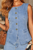 Denim Button-up Vest