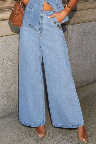 Wide Leg Denim Jeans