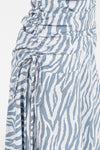 Zebra Print One Shoulder Sleeveless Maxi Dress