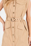 Sleeveless Button Down Mini Dress