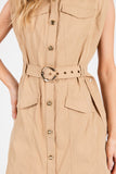 Sleeveless Button Down Mini Dress