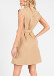 Sleeveless Button Down Mini Dress