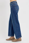 High Rise Ankle Wide Released Hem Jeans